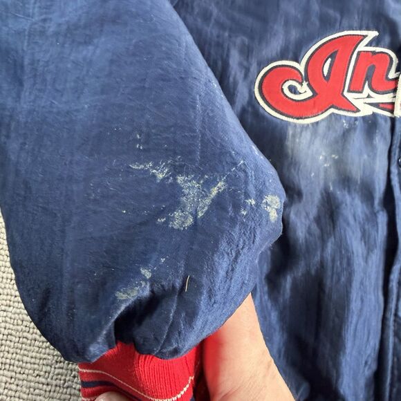 Vintage Cleveland Indians Starter Jacket Large Script MLB Diamond Collection 90s - Picture 6 of 15